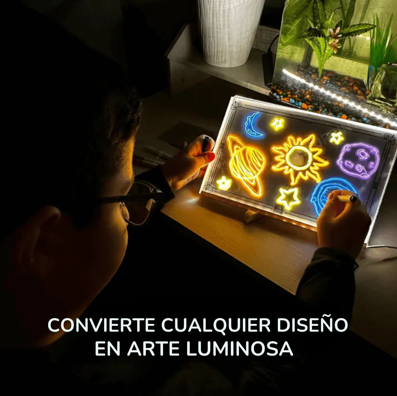 Pizarra Lampara LED Acrílica +7 Colores